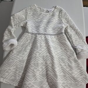 Sweet Heart Rose White Dress with Silver Details